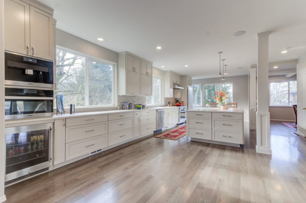 renovated large kitchen with island