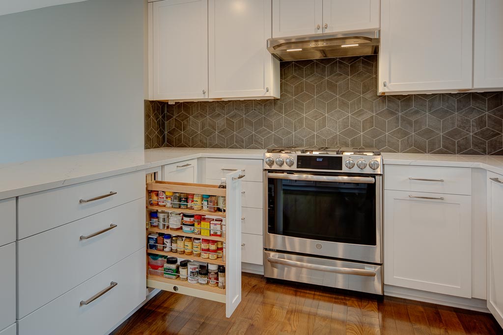 Newly remodeled kitchen with custom cabinets