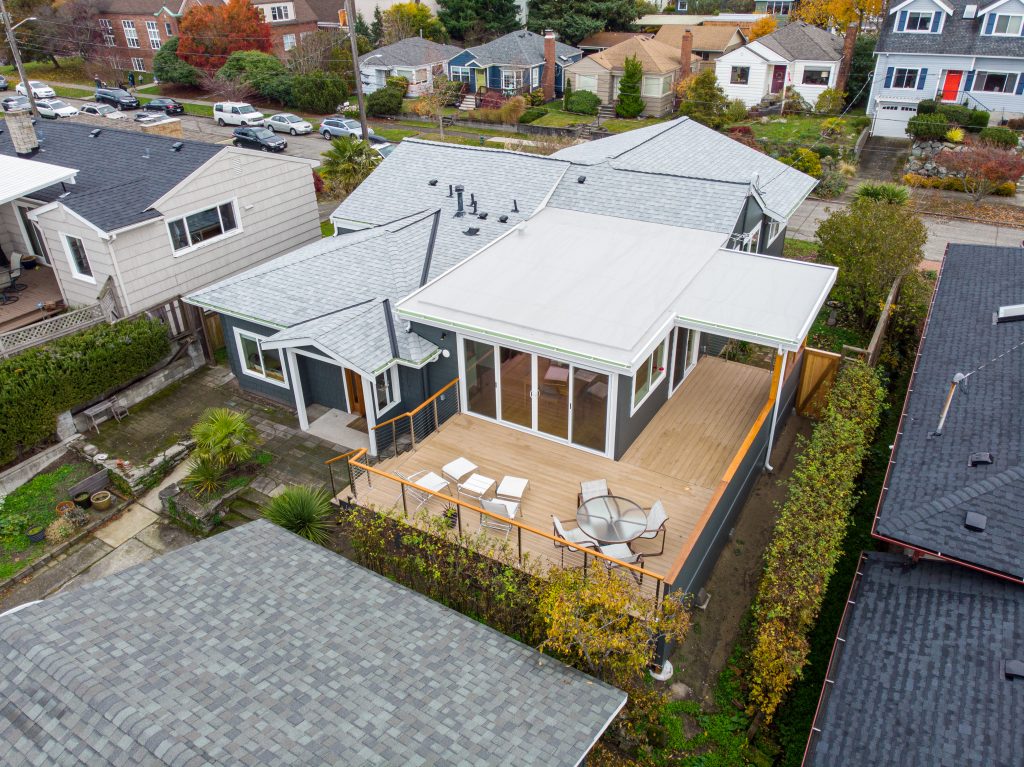 Alki Kitchen, Living Room, & Deck