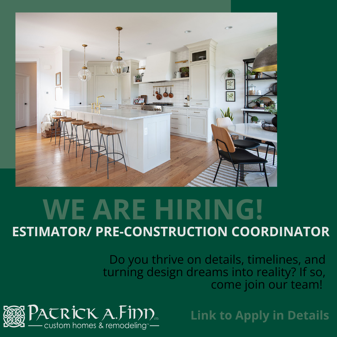 We are hiring for a Estimator/Pre-Construction Coordinator!